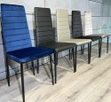 Krzesło tapicerowane zestaw 4 VALVA LINE VELVET BLUE