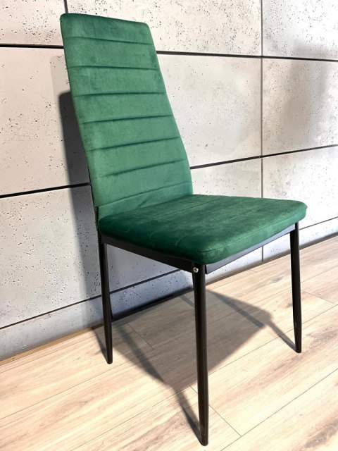 Krzesło tapicerowane zestaw 4 VALVA LINE VELVET GREEN