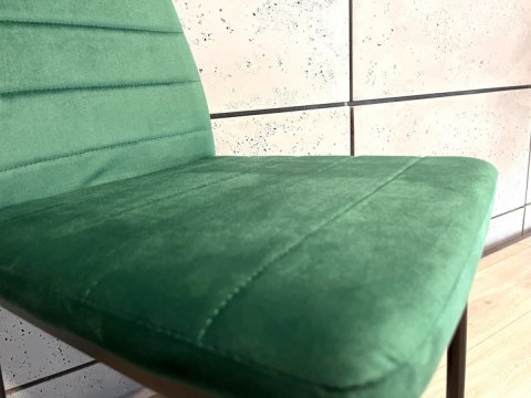 Krzesło tapicerowane zestaw 4 VALVA LINE VELVET GREEN