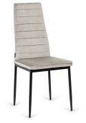 Krzesło tapicerowane zestaw 4 VALVA LINE VELVET GREY