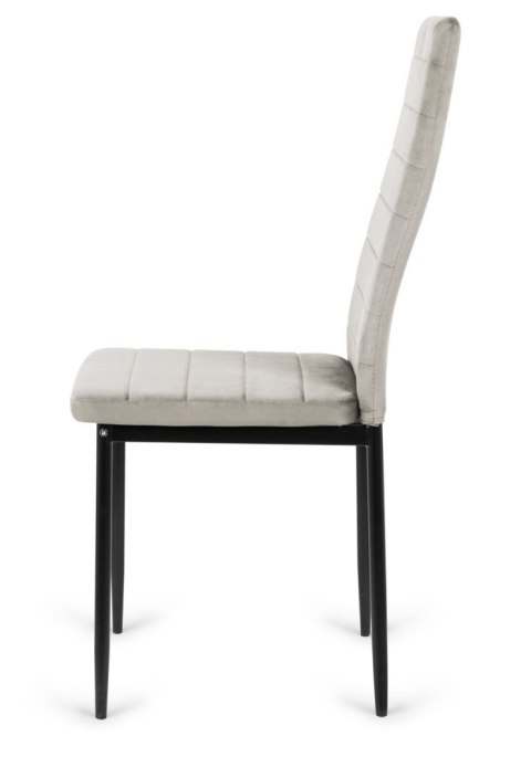 Krzesło tapicerowane zestaw 4 VALVA LINE VELVET GREY
