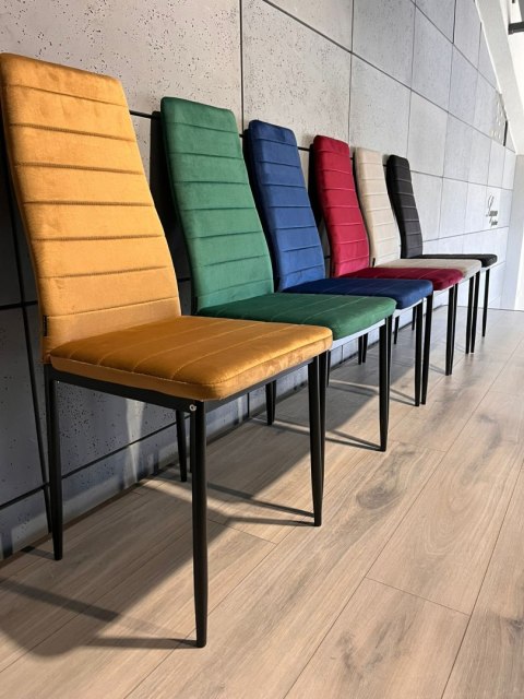 Krzesło tapicerowane zestaw 4 VALVA LINE VELVET TRUFLE