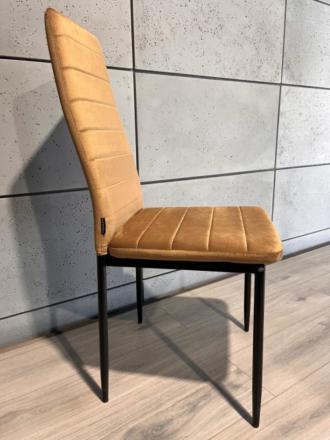 Krzesło tapicerowane zestaw 4 VALVA LINE VELVET TRUFLE