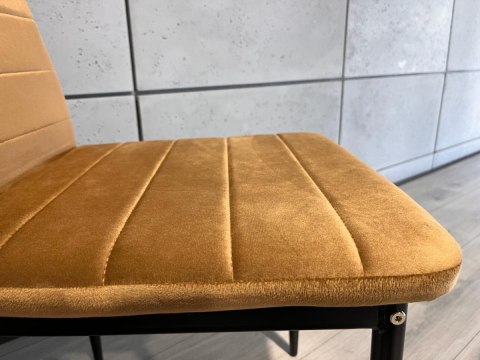 Krzesło tapicerowane zestaw 4 VALVA LINE VELVET TRUFLE
