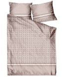 Pościel satynowa 160x200 beżowa geometria Viva Magenta Frotex 23