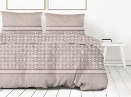 Pościel satynowa 160x200 beżowa geometria Viva Magenta Frotex 23