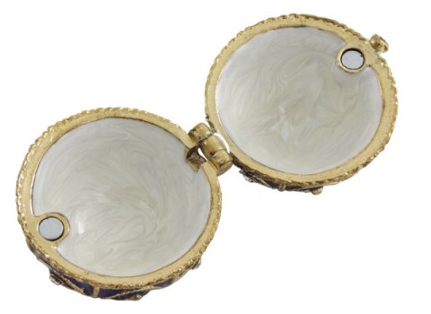 Ekskluzywne metalowa szkatułka z kryształkami - Jajo Fabergé - B0748-17 BL
