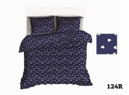 Pościel bawełniana 150x200 R124 granatowa serca serduszka białe 317D 1 poszewka 50x60