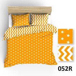 Pościel bawełniana 160x200 R052 biała żółta gwiazdki zygzak 107N 109N