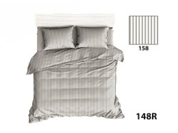 Pościel bawełniana 160x200 R148 paski szare białe