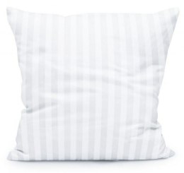 Poszewka adamaszkowa 50x70 Tivoli biała paski 1 cm na zakład 20cm 140 g/m2 satynowo atłasowa bawełniana