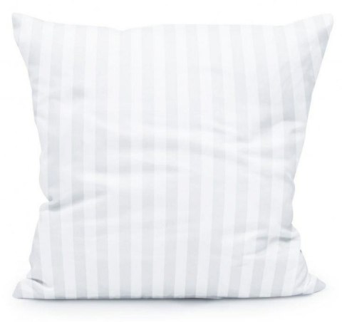 Poszewka adamaszkowa 50x70 Tivoli biała paski 1 cm na zakład 20cm 140 g/m2 satynowo atłasowa bawełniana