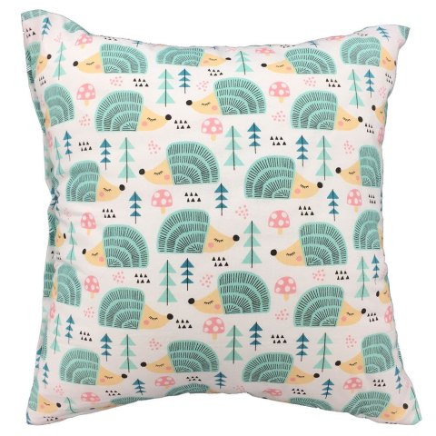 Poszewka bawełniana 40x60 1220E biała jeże drzewka pistacjowe muchomorki 146N