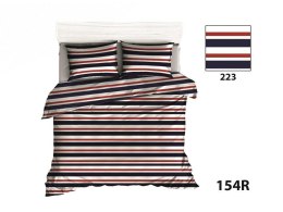 Poszewka bawełniana 50x60 R154 pasy poziome czerwone granatowe