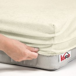Prześcieradło frotte z gumką 160x220 ekri 002 grube 200g/m2 KARO