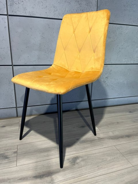 Krzesło tapicerowane BORGO VELVET MUSTARD II GATUNEK