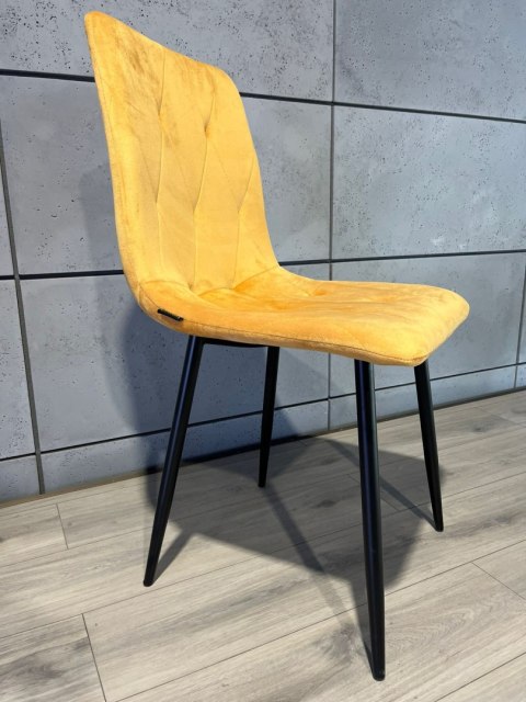 Krzesło tapicerowane BORGO VELVET MUSTARD II GATUNEK