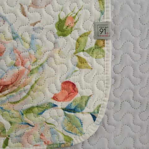 Narzuta dekoracyjna 200x220 Rosa róże kremowa kolorowa D91