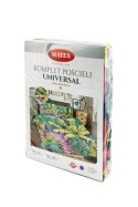 Pościel bawełniana 160x200 Liście zielona kolorowa Universal Matex