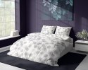 Pościel bawełniana 220x200 biała szara gałązki liście 013 Fashion 23 Faro