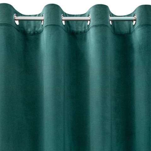 Zasłona gotowa na przelotkach 140x250 turkusowa ciemna welurowa Rosa