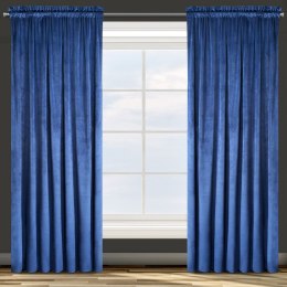 Zasłona gotowa na taśmie 135x270 Rosa granatowa welurowa D91