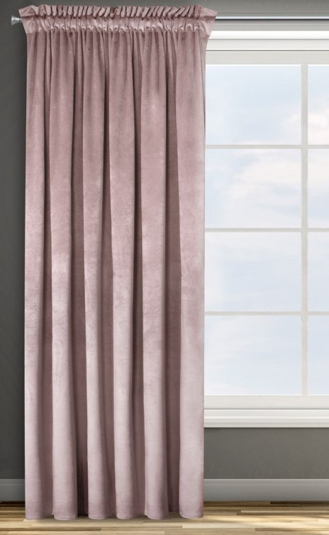 Zasłona gotowa na taśmie 135x270 Rosa pudrowa welurowa D91