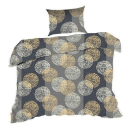 Pościel bawełniana 140x200 kłębek szara brązowa 1500N Classic