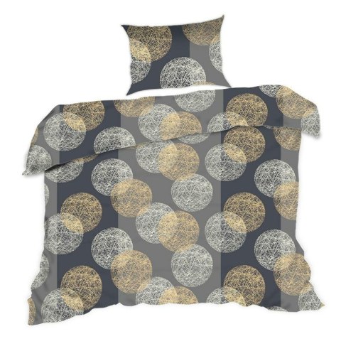 Pościel bawełniana 140x200 kłębek szara brązowa 1500N Classic