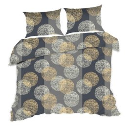 Pościel bawełniana 160x200 kłębek szara brązowa 1500N Classic