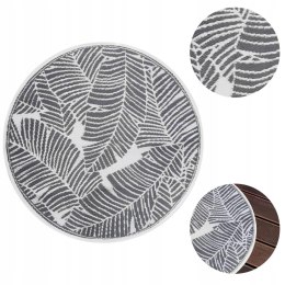 Dywan zewnętrzny okrągły 120 Tessa na balkon taras szary biały geometria