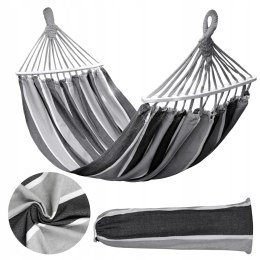 Hamak dwuosobowy 280x150 Essence stripe szary pasy