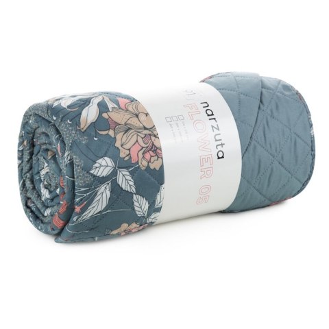 Narzuta dekoracyjna 220x240 Flower 05 turkusowa kolorowa kwiaty D91