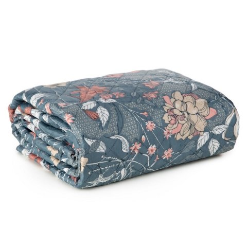 Narzuta dekoracyjna 220x240 Flower 05 turkusowa kolorowa kwiaty D91