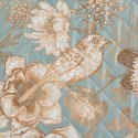 Narzuta dekoracyjna 220x240 Flower 06 miętowa beżowa ptaszki kwiatki D91