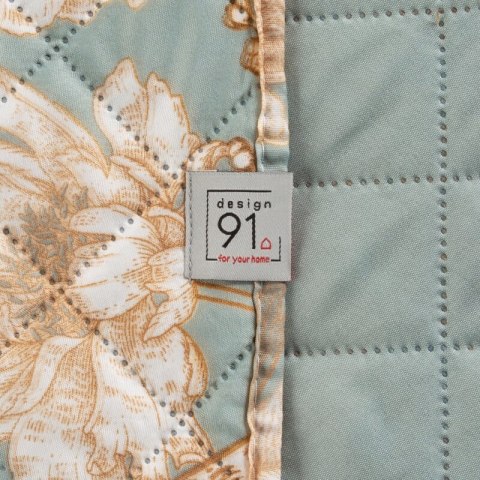 Narzuta dekoracyjna 220x240 Flower 06 miętowa beżowa ptaszki kwiatki D91