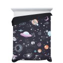 Narzuta na łóżko 170x210 Kids 10 Kosmos czarna kolorowa dziecięca/młodzieżowa D91