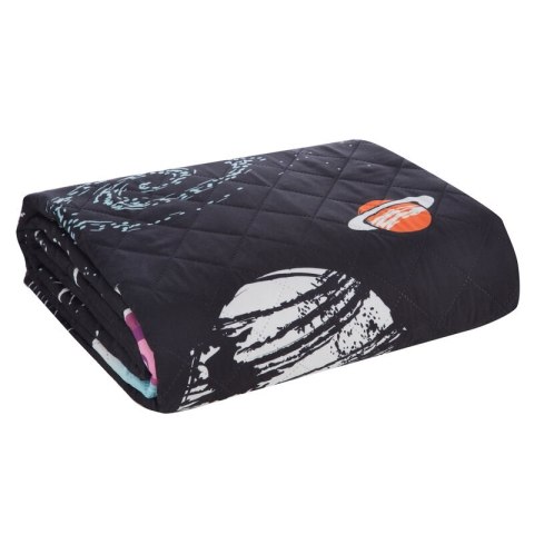 Narzuta na łóżko 170x210 Kids 10 Kosmos czarna kolorowa dziecięca/młodzieżowa D91
