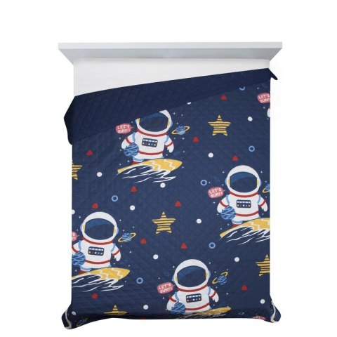 Narzuta na łóżko 170x210 Kids 10A Kosmos granatowa kolorowa dziecięca/młodzieżowa D91