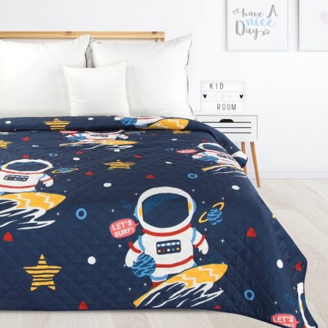 Narzuta na łóżko 170x210 Kids 10A Kosmos granatowa kolorowa dziecięca/młodzieżowa D91