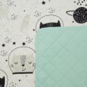 Narzuta na łóżko 170x210 Kids 13 Koty biała czarna miętowa dziecięca/młodzieżowa D91