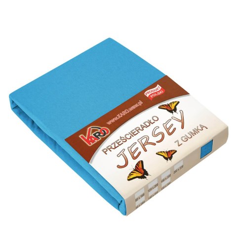 Prześcieradło jersey z gumką 120x200 turkusowe 080 grube 150g/m2 KARO