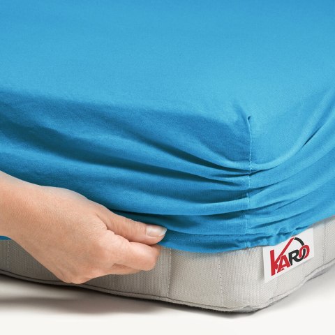 Prześcieradło jersey z gumką 120x200 turkusowe 080 grube 150g/m2 KARO