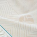 Ręcznik plażowy 100x160 Fouta Madera beżowy geometria bawełniany frędzle plaża 2 Zwoltex