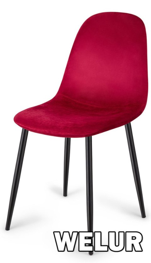 Krzesło tapicerowane GIULIA VELVET BURGUNDY II GATUNEK
