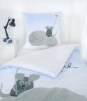 Pościel bawełniana 140x200 Leo Lionni`s myszki błękitna szara poszewka 70x90 H24
