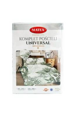 Pościel bawełniana 220x200 Liście palmy zielona Universal Matex