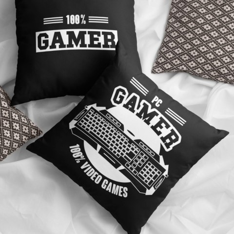 Poszewka bawełniana 40x40 Game czarna