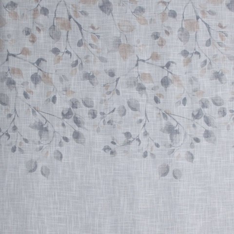 Zasłona 140x250 Ana biała beżowa z nadrukiem oraz z błyszczącą nitką gotowa na przelotkach Eurofirany