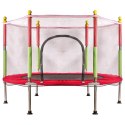Trampolina do domu ogrodu dla dzieci siatka piłki 140cm 55inch czerwona
